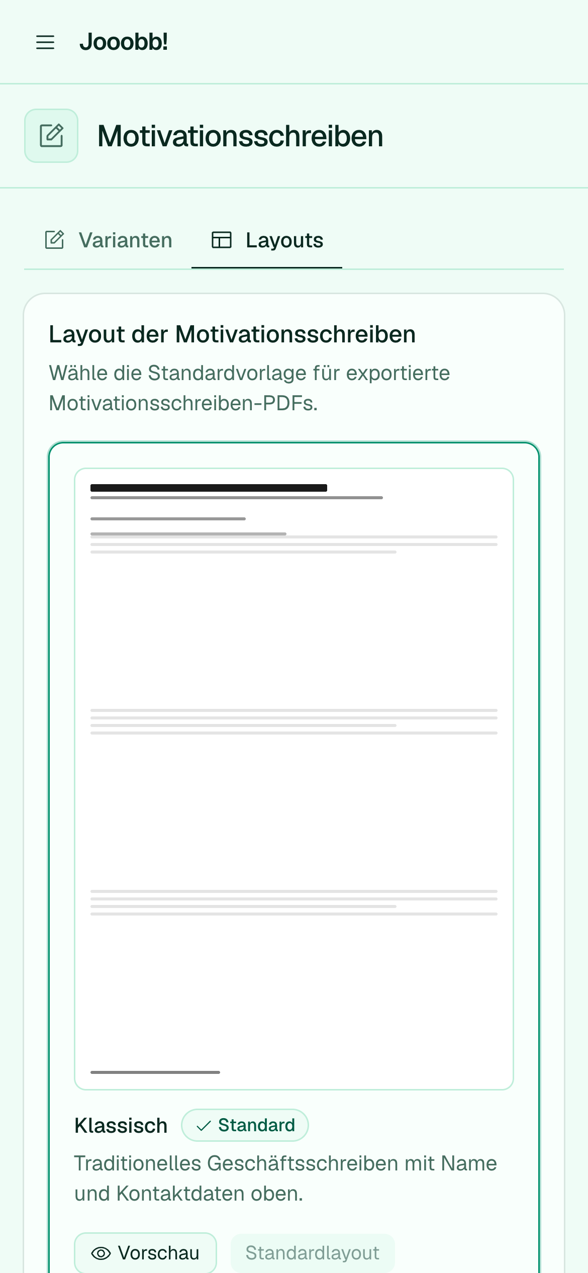 Anschreiben-Layout-Vorlagen