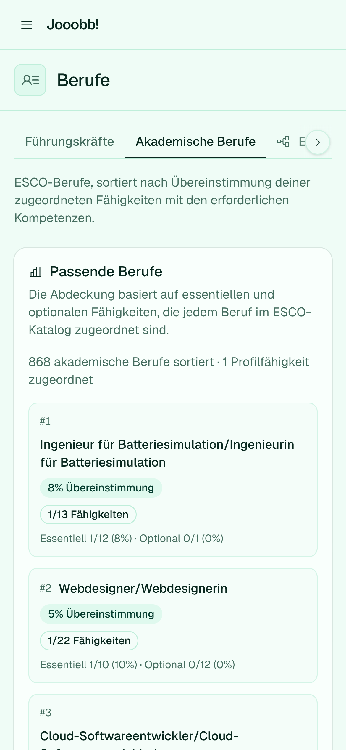 Abgeleitete Fach-Rollen aus der Berufserfahrung