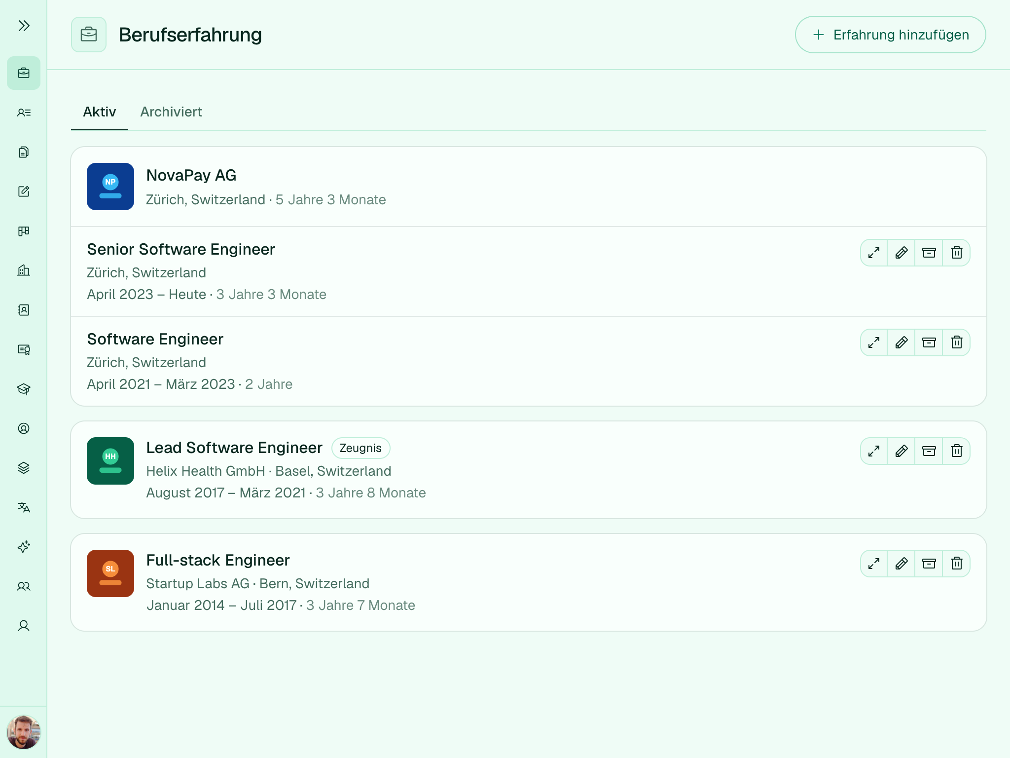 Berufserfahrung