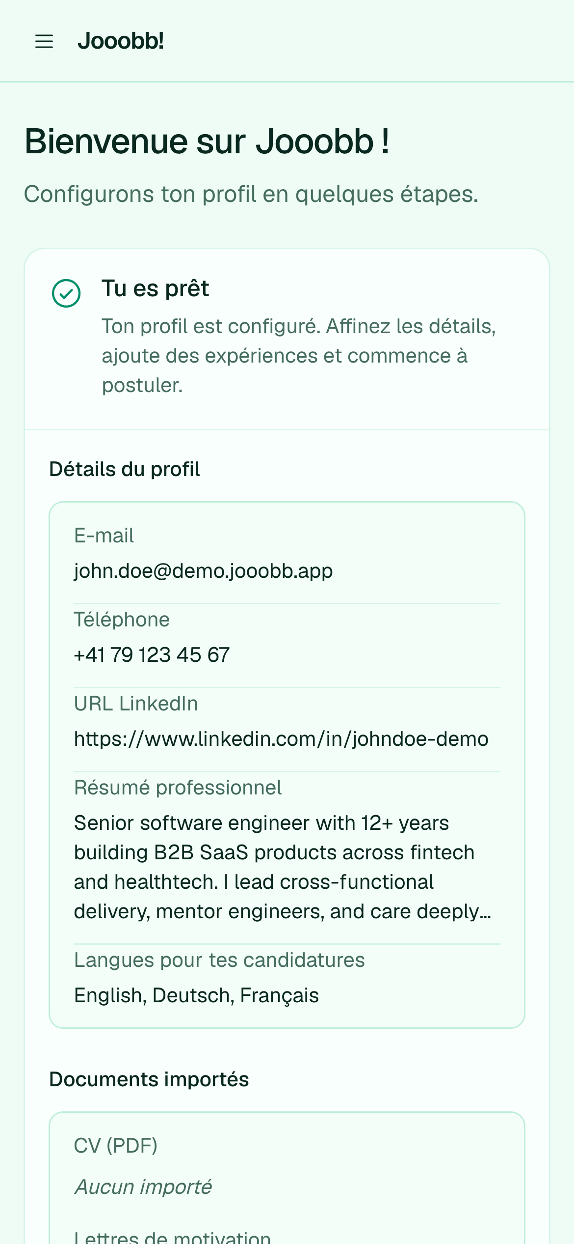 Étape onboarding synthèse et finalisation