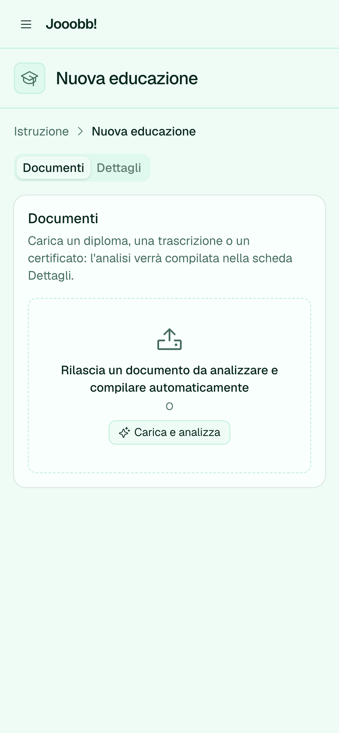 Creazione nuova voce di formazione