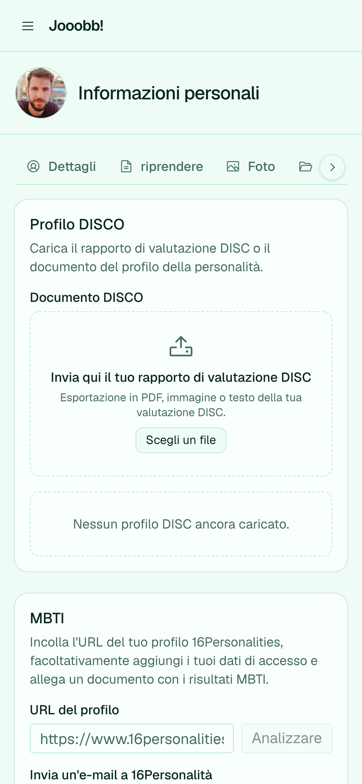 Analisi personalità da campioni di scrittura