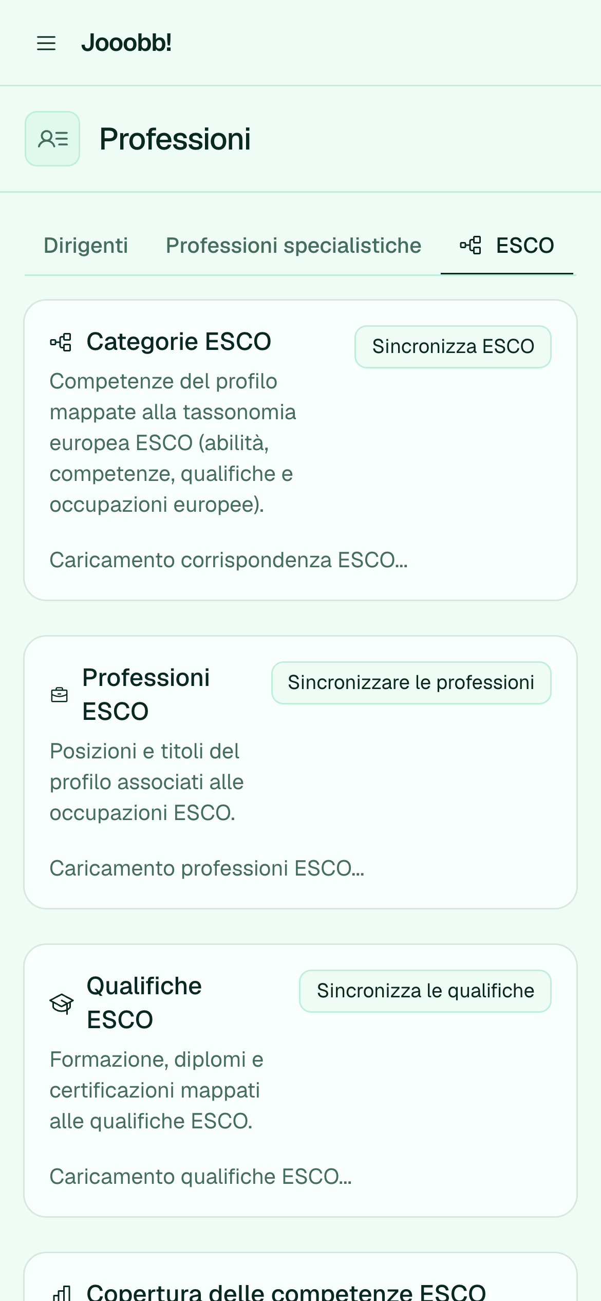 Ricerca e collegamento occupazioni ESCO