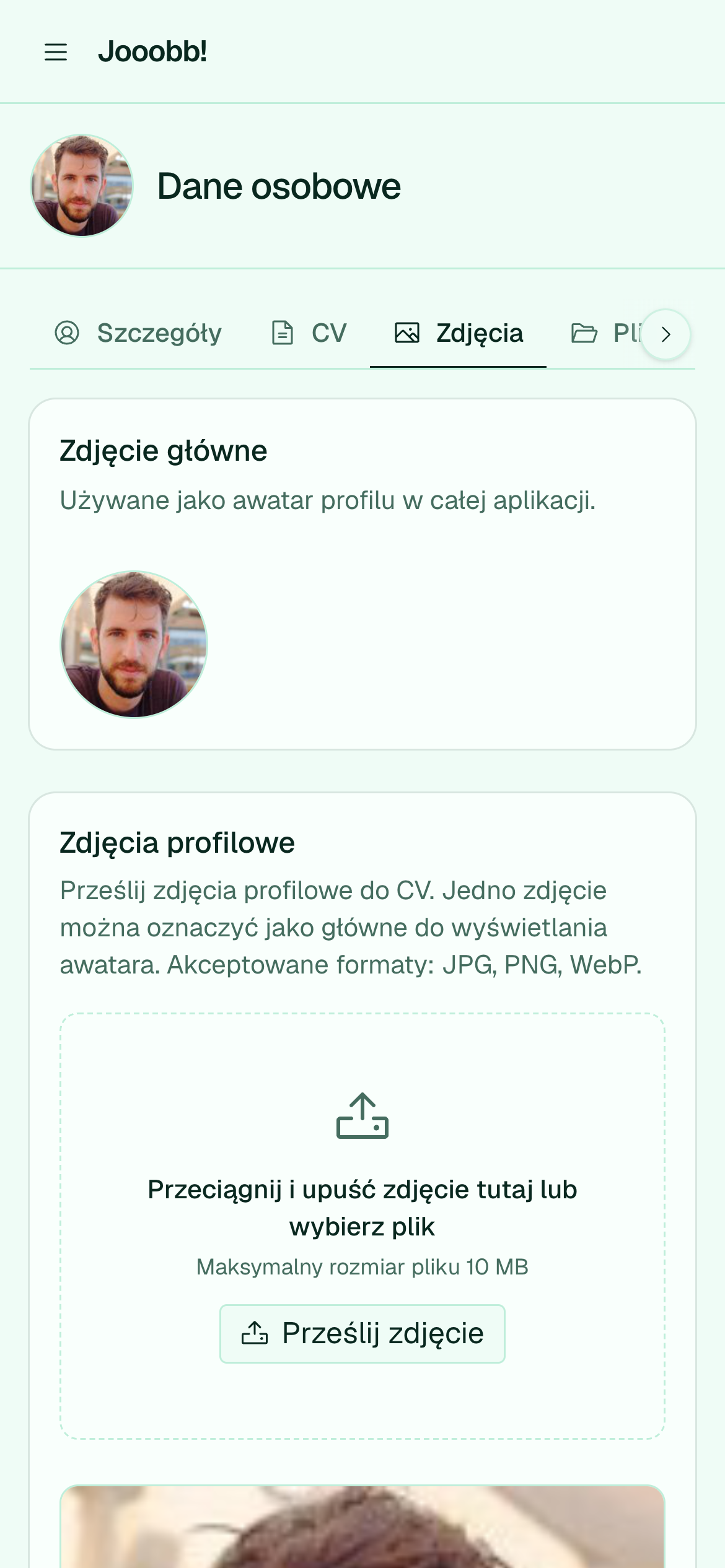 Zarządzanie zdjęciami profilowymi z generowaniem wariantów